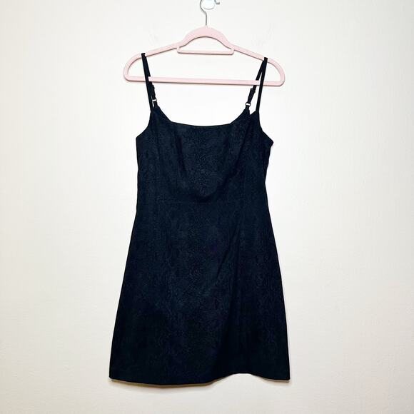 VTG Express Babydoll 90s Grunge Mini Cocktail Slip Dress Black Snakes print 8 - Picture 1 of 8
